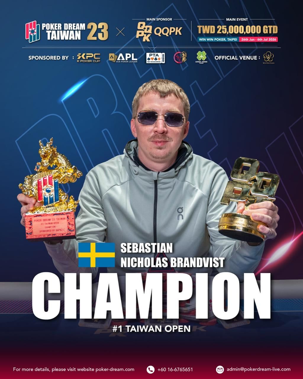 Poker Dream 23 Taiwan, Sebastian Brandvist