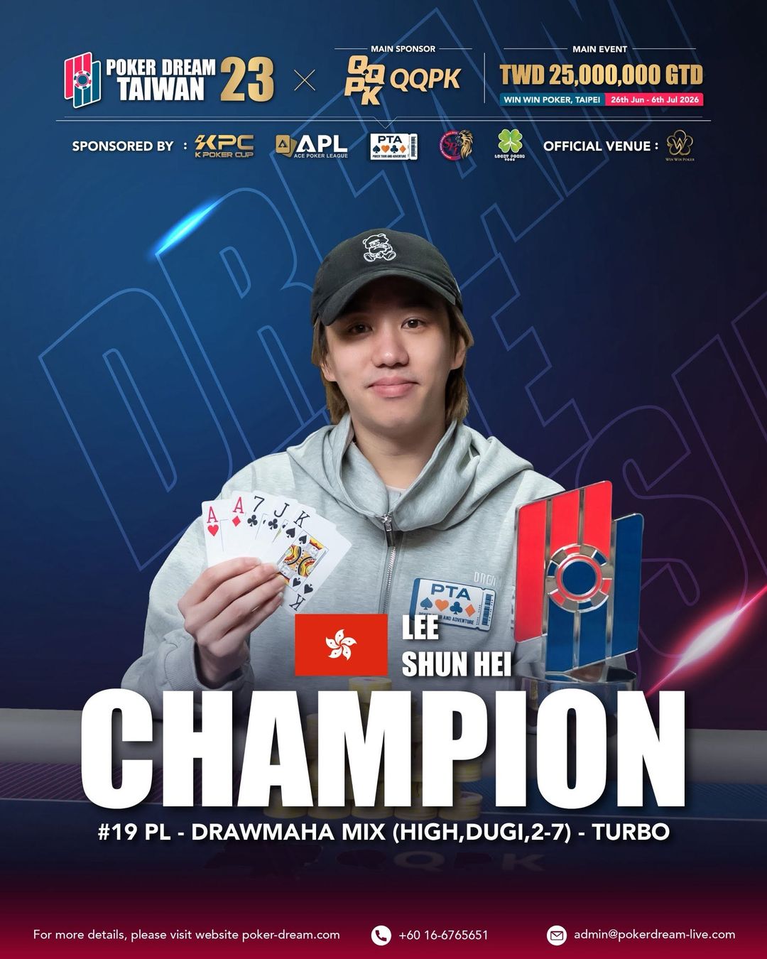 Poker Dream 23 Taiwan, Shun Hei Lee