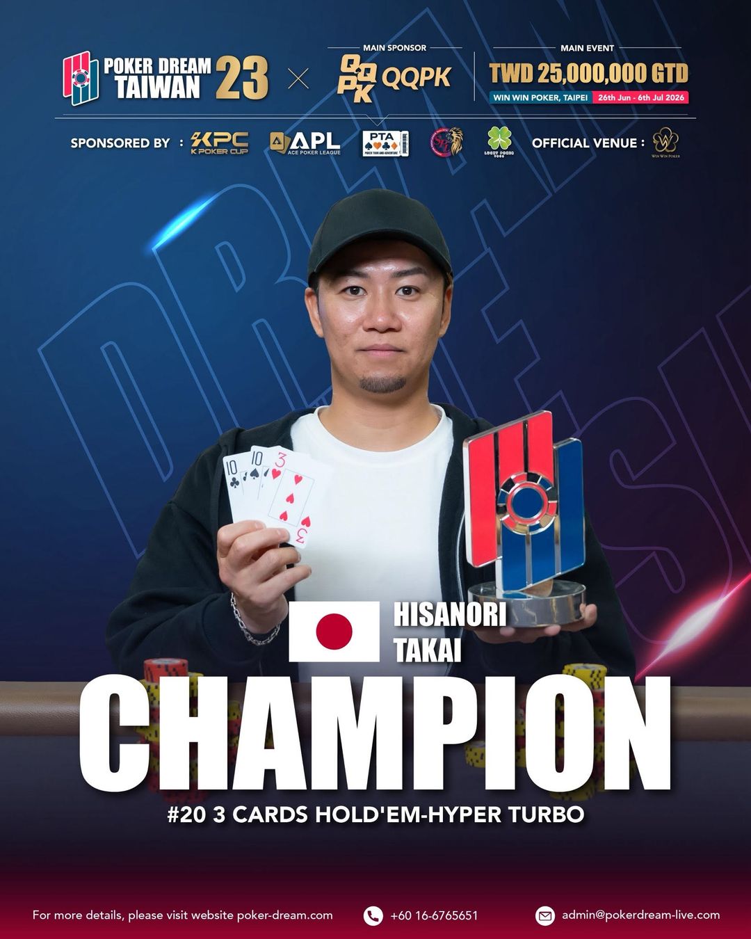 Poker Dream 23 Taiwan, Hisanori Takai