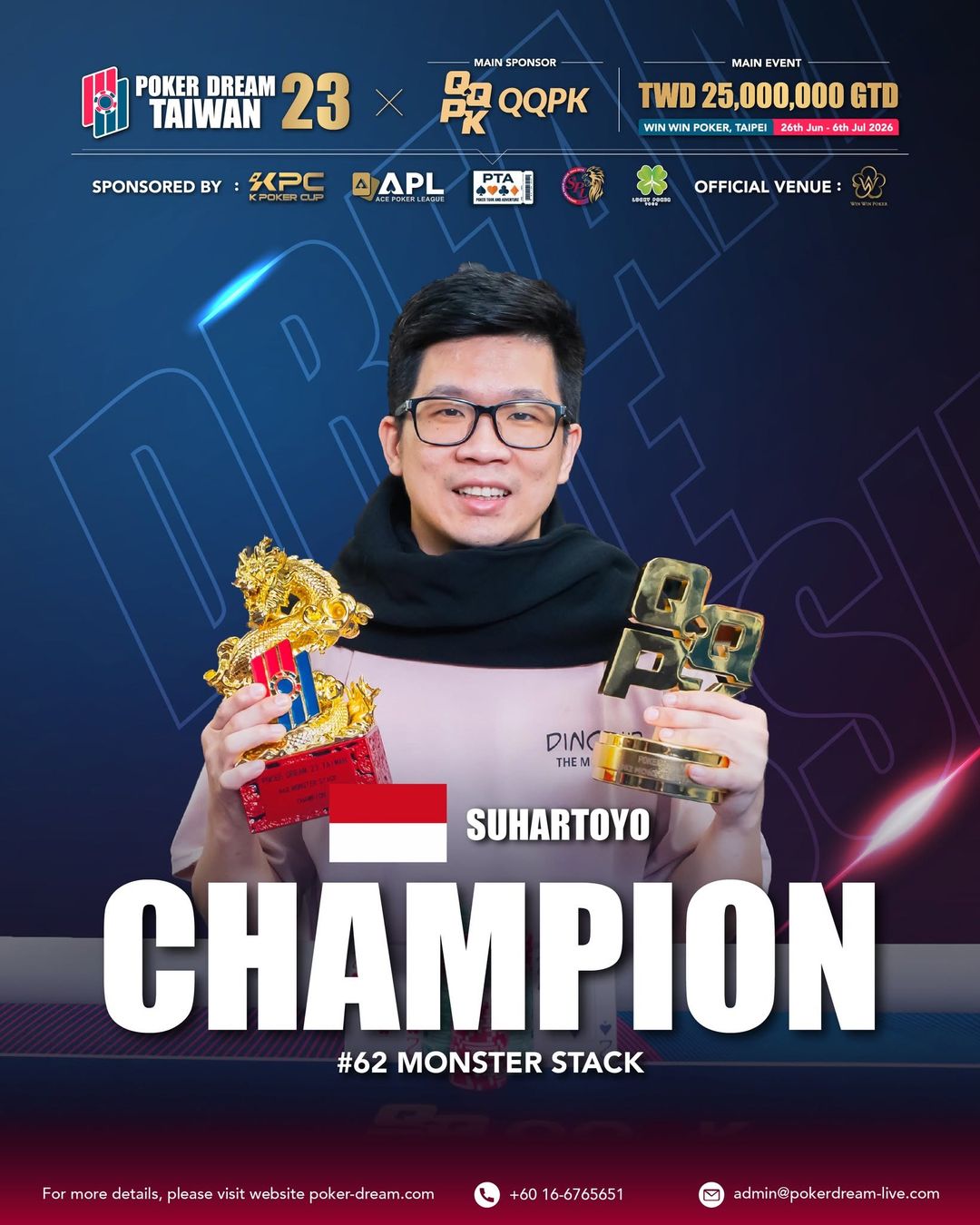 Poker Dream 23 Taiwan, Suhartoyo