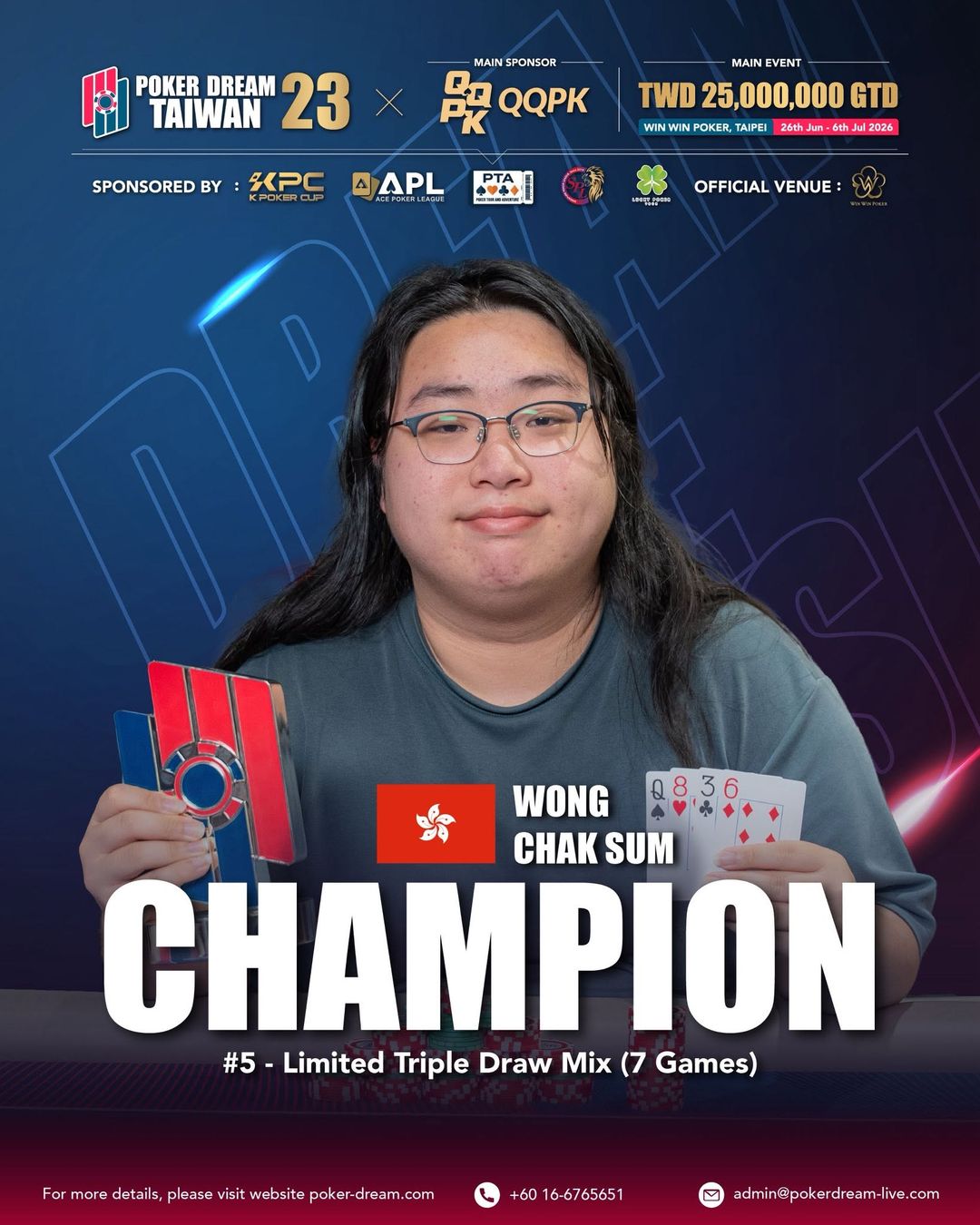 Poker Dream 23 Taiwan, Chak Sum Wong
