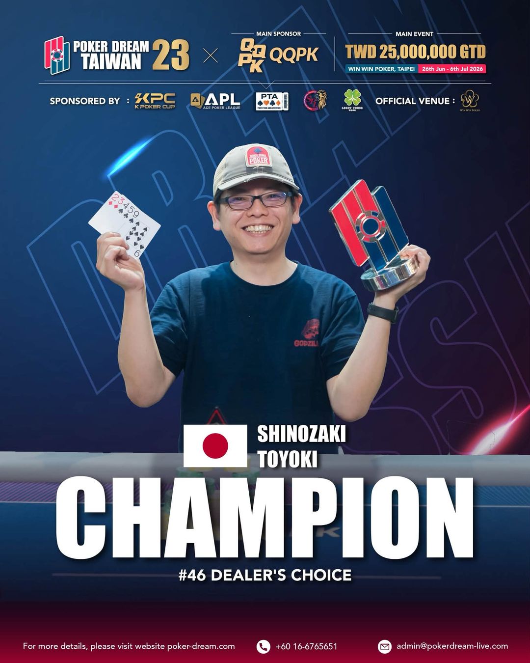 Poker Dream 23 Taiwan, Toyoki Shinozaki