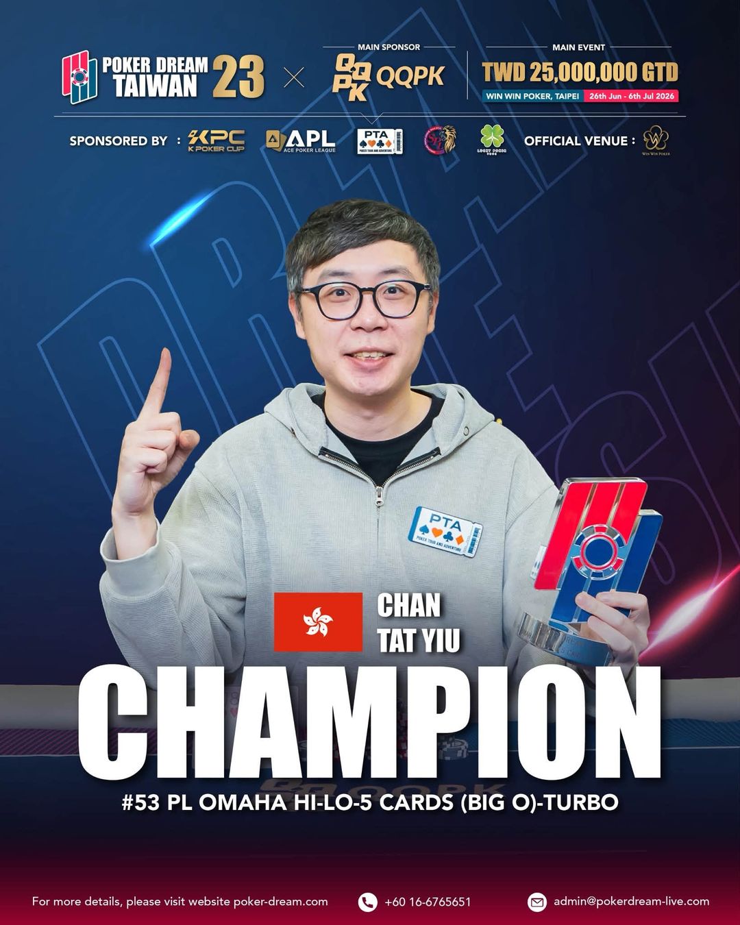 Poker Dream 23 Taiwan, Tat Yiu Chan