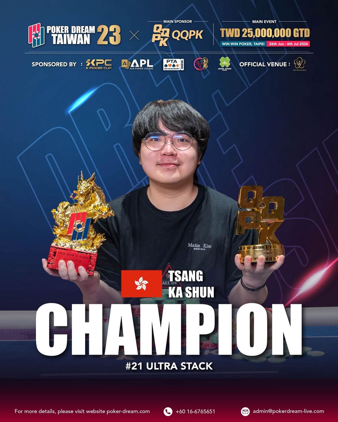 Poker Dream 23 Taiwan, Ka Shun Tsang