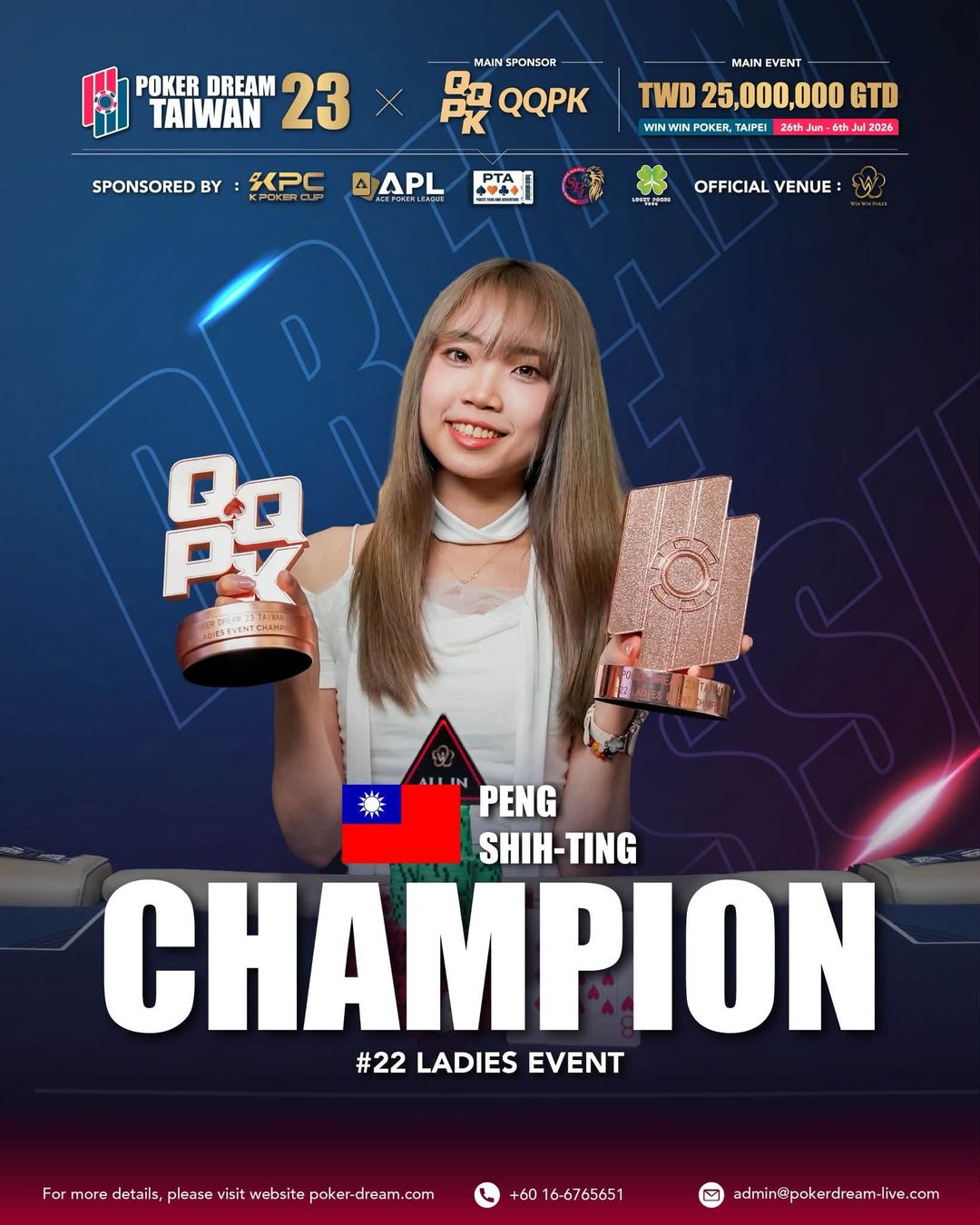 Poker Dream 23 Taiwan, Shihting Peng