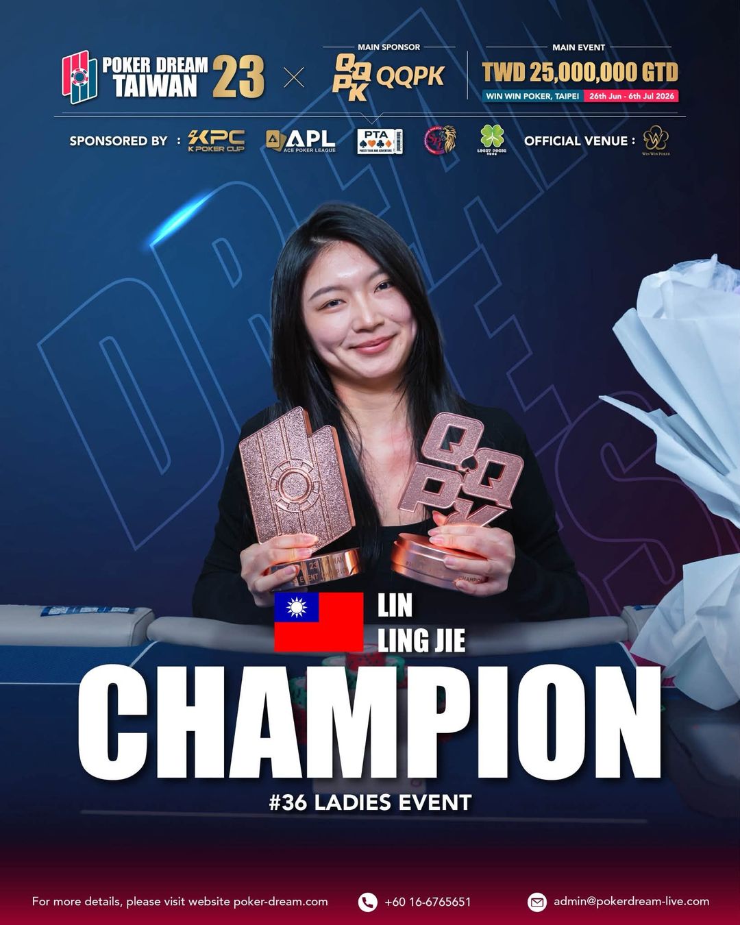 Poker Dream 23 Taiwan, Lingjie Lin