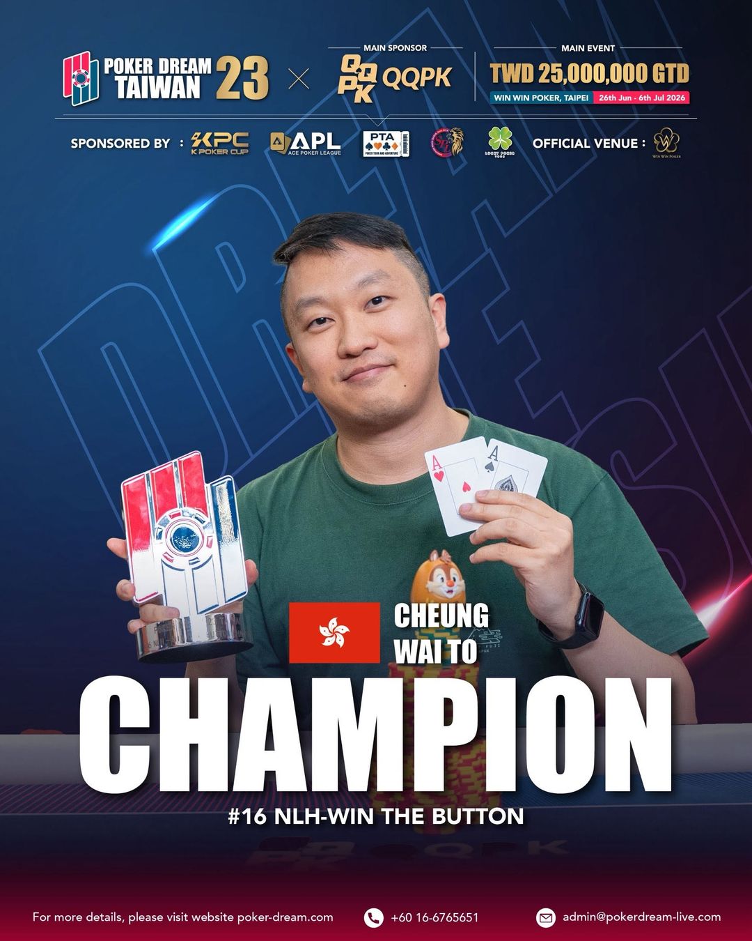 Poker Dream 23 Taiwan, Wai To Cheung