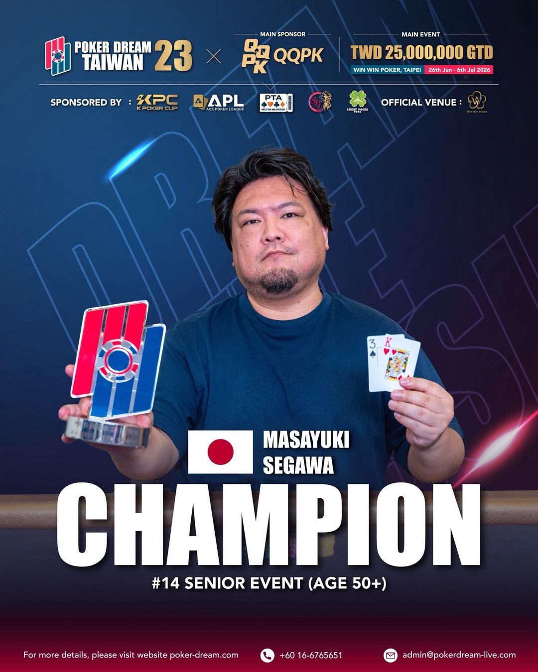 Poker Dream 23 Taiwan, Masayuki Segawa