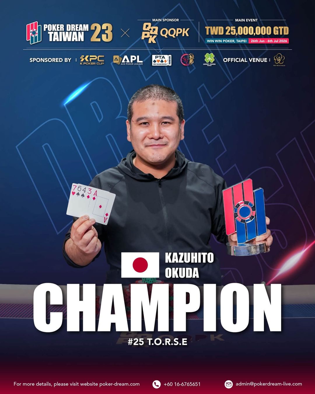 Poker Dream 23 Taiwan, Kazuhito Okuda