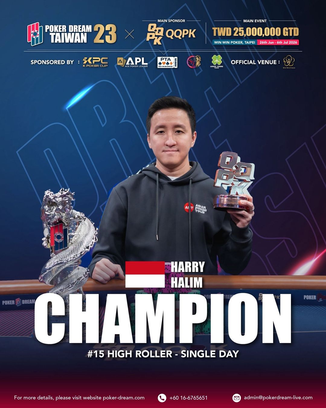 Poker Dream 23 Taiwan, Harry Halim