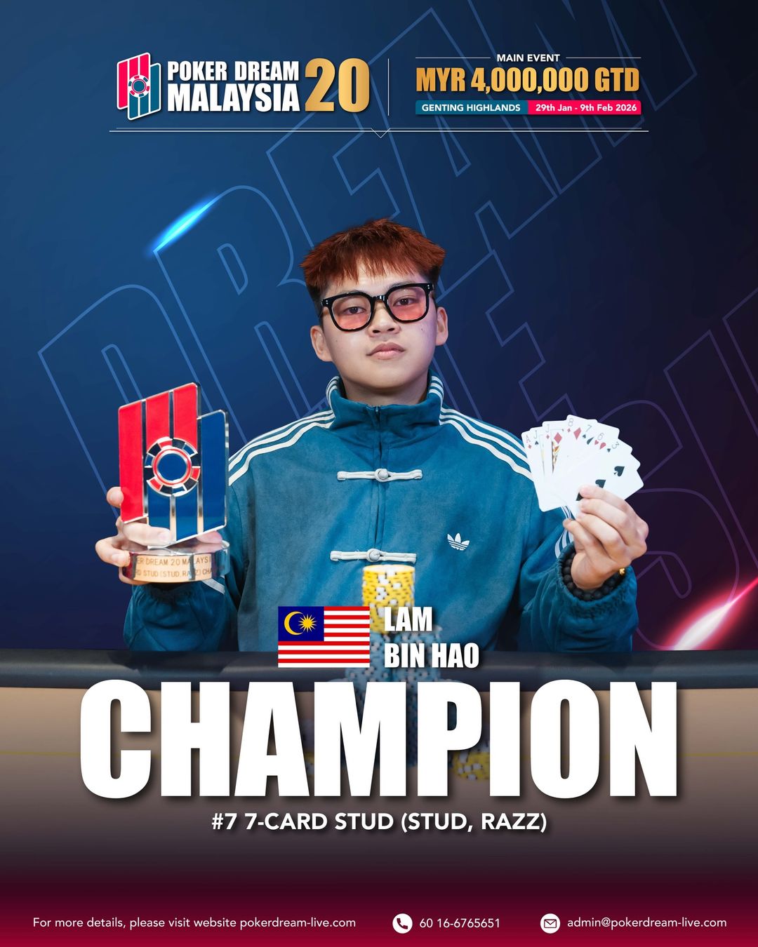 Poker Dream 20 Malaysia, Bin Hao Lam