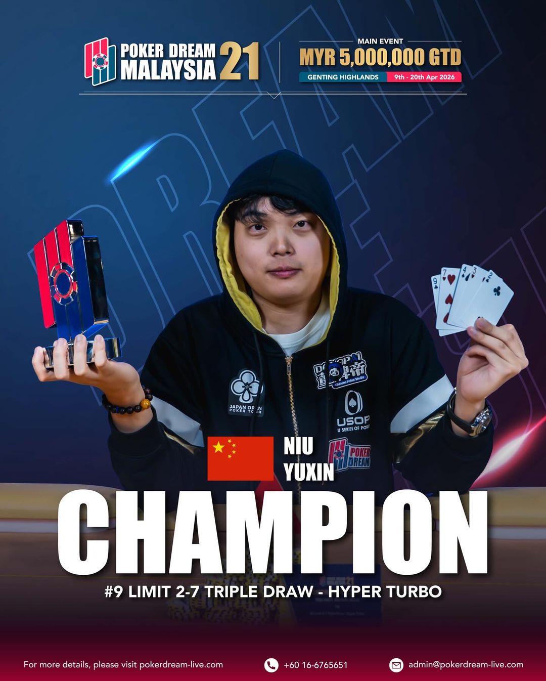 Poker Dream 21 Malaysia, Yuxin Niu