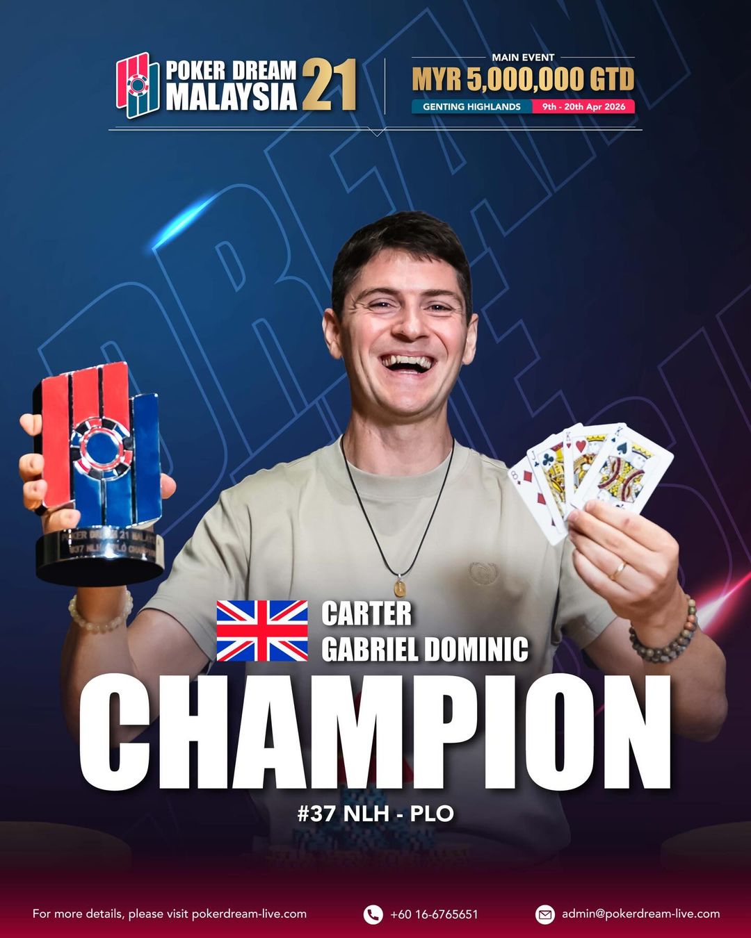 Poker Dream 21 Malaysia, Gabriel Carter