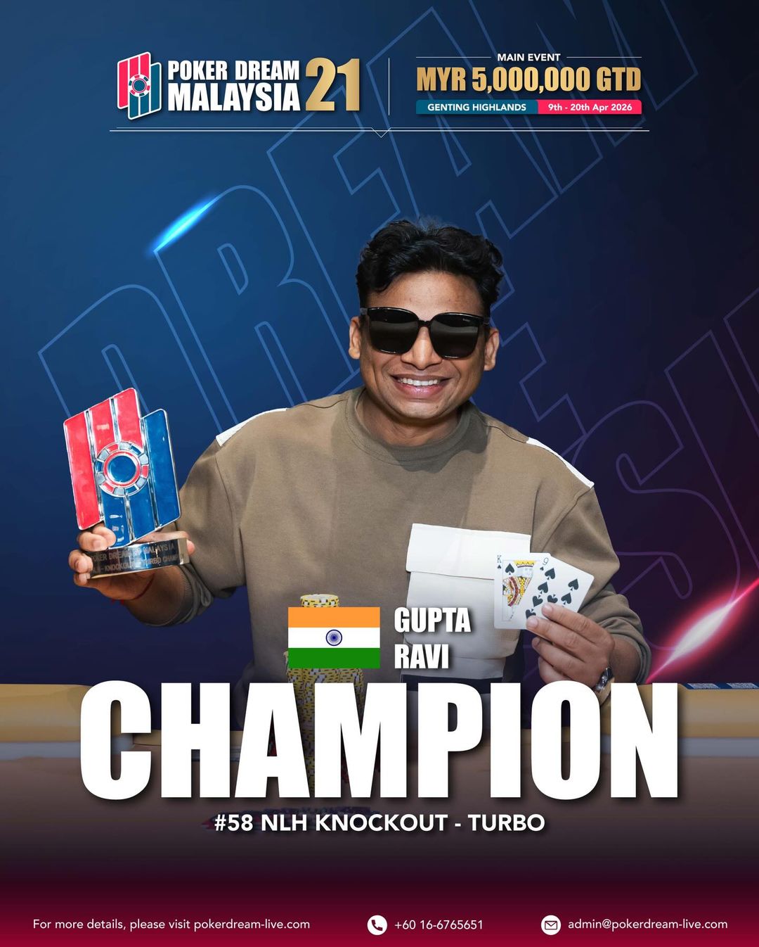 Poker Dream 21 Malaysia, Ravi Gupta