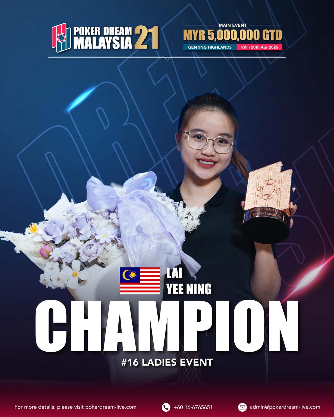 Poker Dream 21 Malaysia, Yee Ning Lai