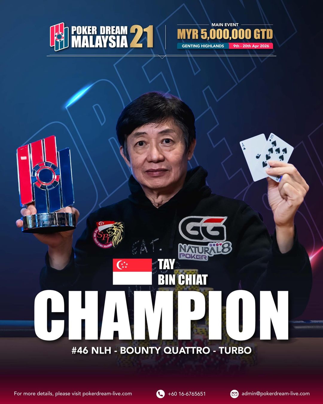 Poker Dream 21 Malaysia, Bin Chiat Tay