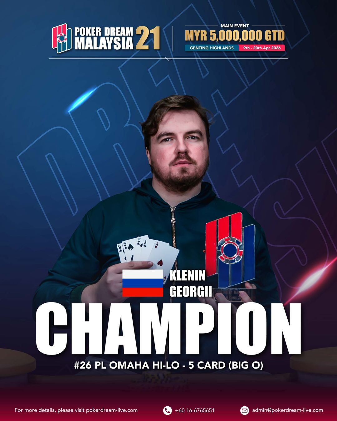 Poker Dream 21 Malaysia, Georgii Klenin